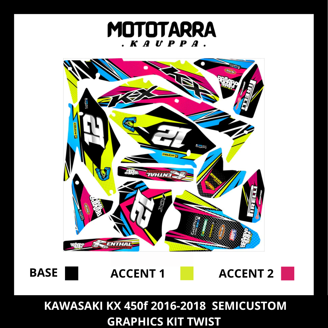 Kawasaki KX 450f 2016-2018 Kit De Adhesivos