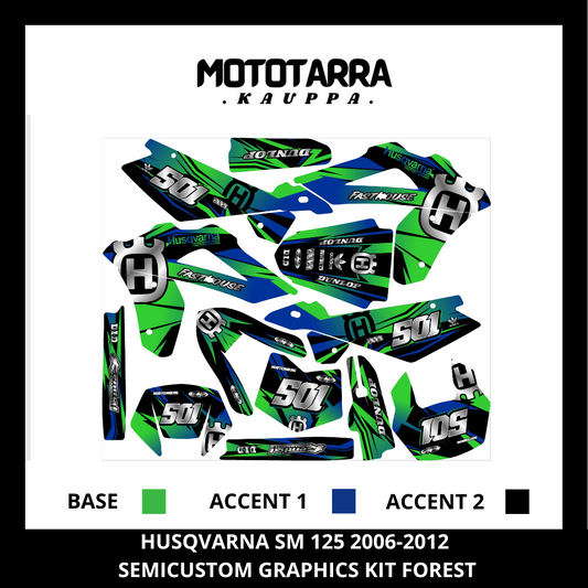 Husqvarna SM 125cc 2006-2012 Verde Grafica