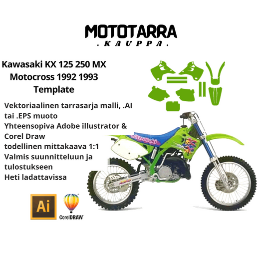 Kawasaki KX 125 250 MX Motocross 1992 1993 Tarrasarja Template