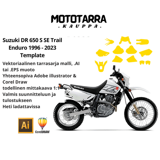 Suzuki DR 650 S SE Trail Enduro 1996 2023 Graphics Template
