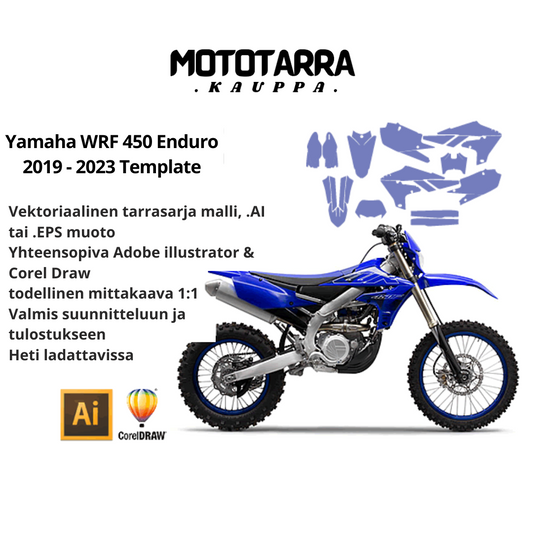 Yamaha WRF 450 Enduro 2019 2020 2021 2022 2023 Graphics Template
