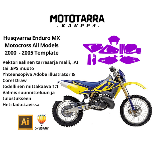 Husqvarna Enduro MX Motocross All Models 2000 2001 2002 2003 2004 2005 Graphics Template